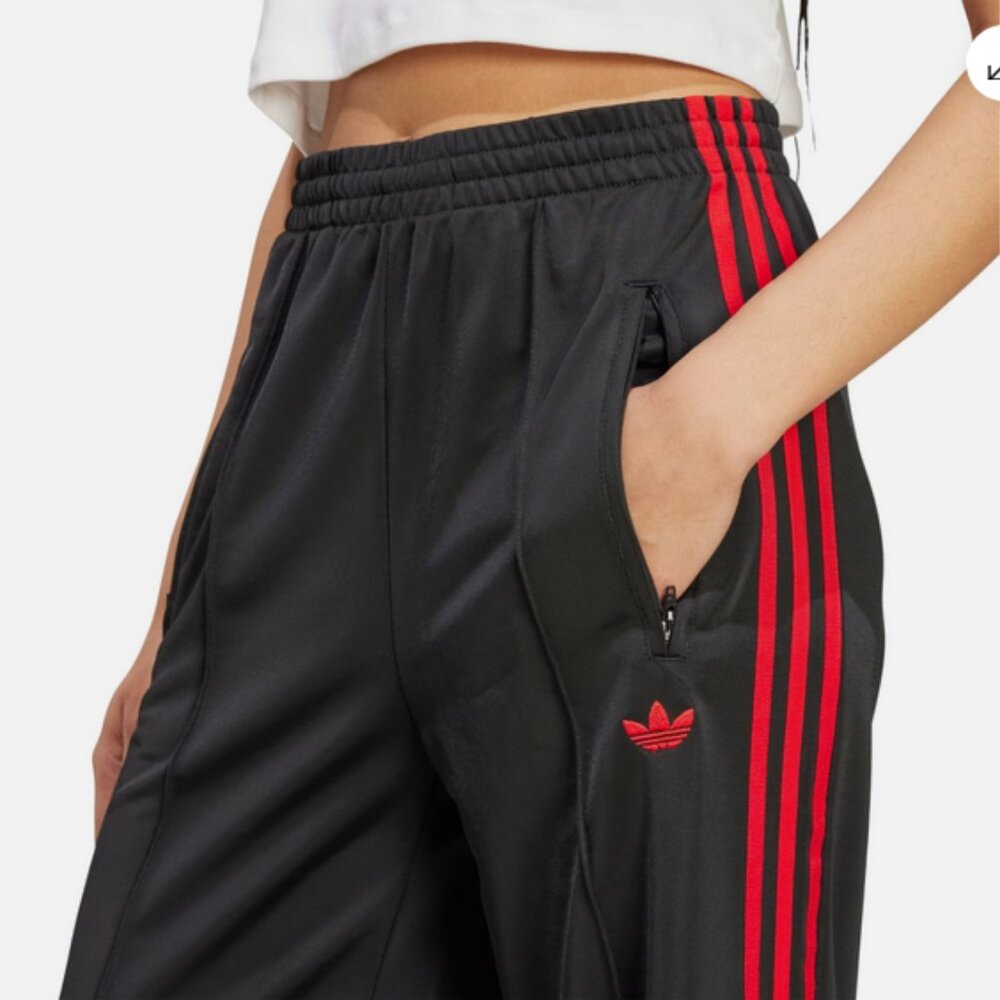 Adidas Adicolor Classic Firebird Wide Leg Track pants Womens size L XL Black - Picture 2 of 6